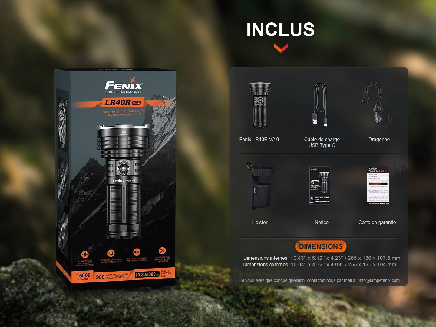 lampe torche Fenix LR40R V2.0 15000 Lumens